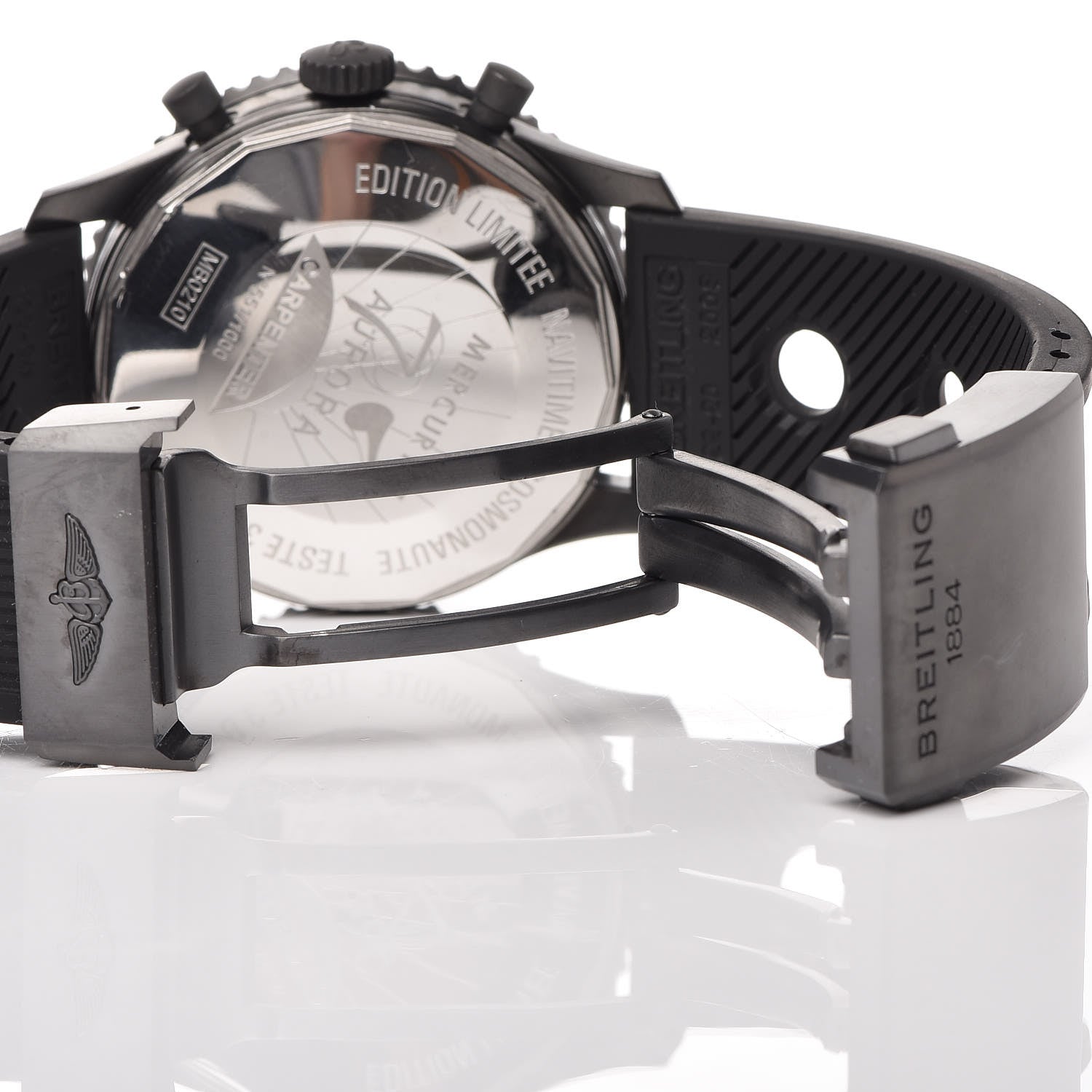 Breitling Black Steel Rubber 43mm Navitimer Cosmonaute Chronograph Automatic Watch Black MB0210B6 6 of 13