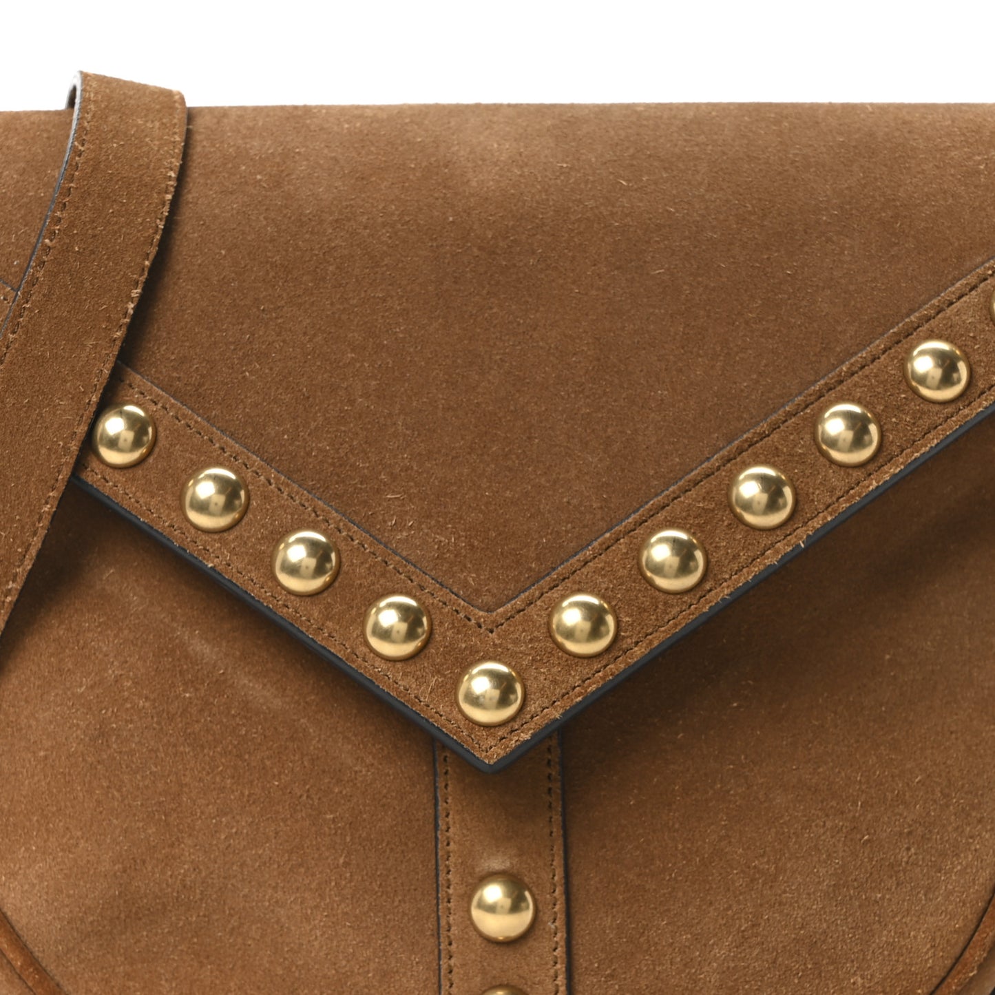Suede Y Studs Satchel Brown