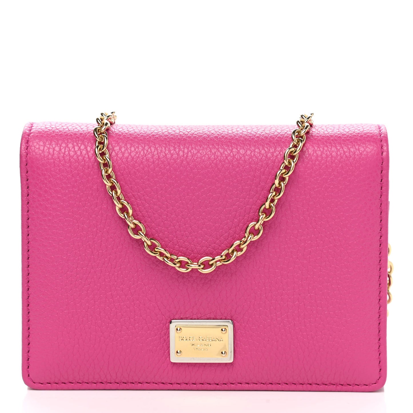 Smooth Calfskin Dauphine Chain Wallet Rosa Shocking