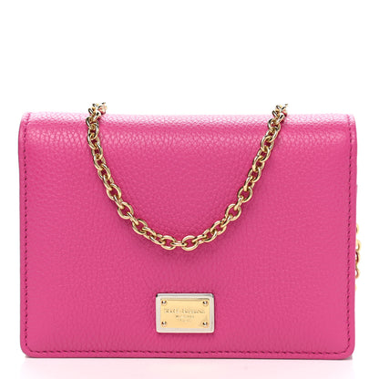 Dolce & Gabbana Smooth Calfskin Dauphine Chain Wallet Rosa Shocking 1 of 7