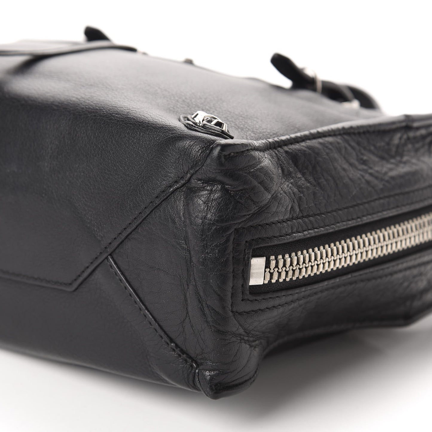 Calfskin Papier Mini A4 Zip Around Tote Black