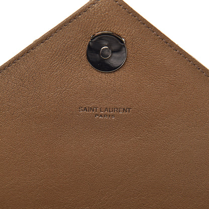 Saint Laurent Calfskin Matelasse Diamond Quilted Monogram Medium College Bag Brown 6 of 10