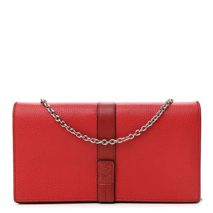 Loewe Grained Calfskin Chain Wallet Burnt Red 1 of 10