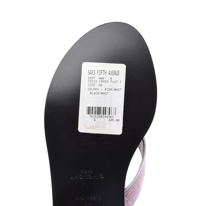 Givenchy Grosgrain Cross Logo Ankle Strap Sandals 36 Pink White 11 of 11