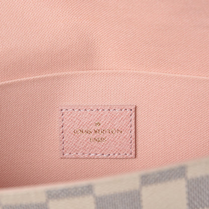 Louis Vuitton Damier Azur Pochette Felicie Chain Wallet Rose Ballerine 7 of 9