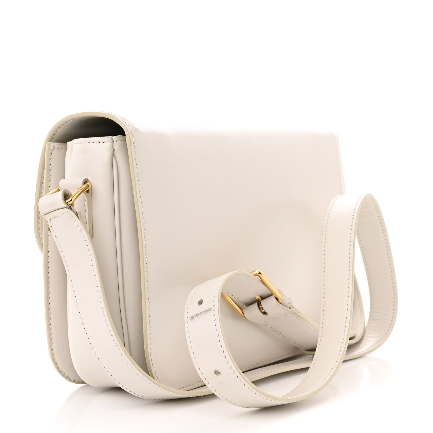 Celine Shiny Calfskin Medium Triomphe White 3 of 18