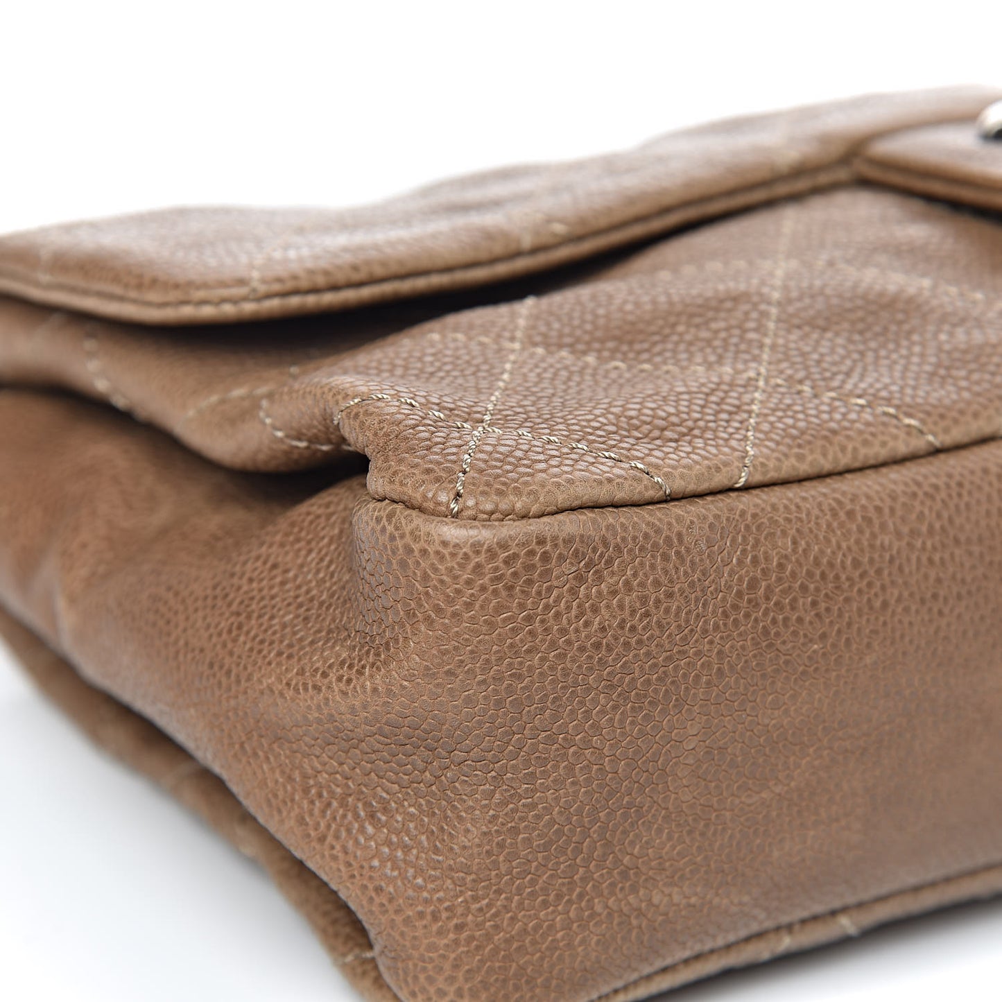 Caviar Quilted Medium Simply CC Flap Brown