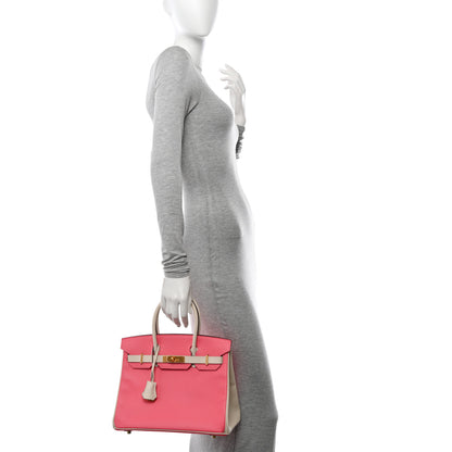 Hermes Epsom Horseshoe Birkin 30 Rose Azalee Craie 2 of 12