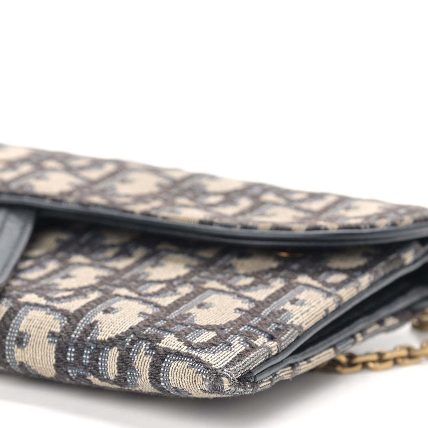 Christian Dior Oblique Saddle Chain Long Wallet Blue 10 of 11