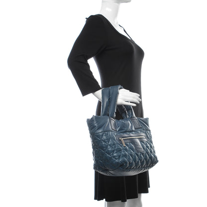 Chanel Nylon Quilted Small Coco Cocoon Reversible Tote Blue 2 of 13