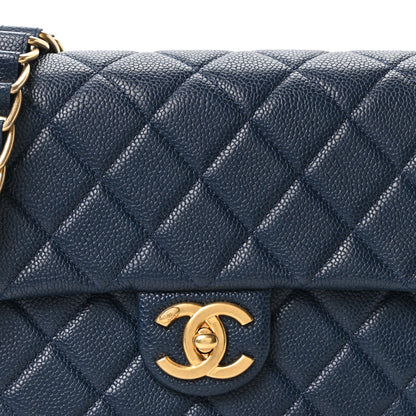 Chanel Caviar Quilted Chain Soul Flap Navy Blue 8 of 10