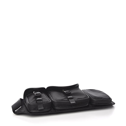 Prada Tessuto Nylon Saffiano Marsupio Triple Pocket Belt Bag Black 4 of 12