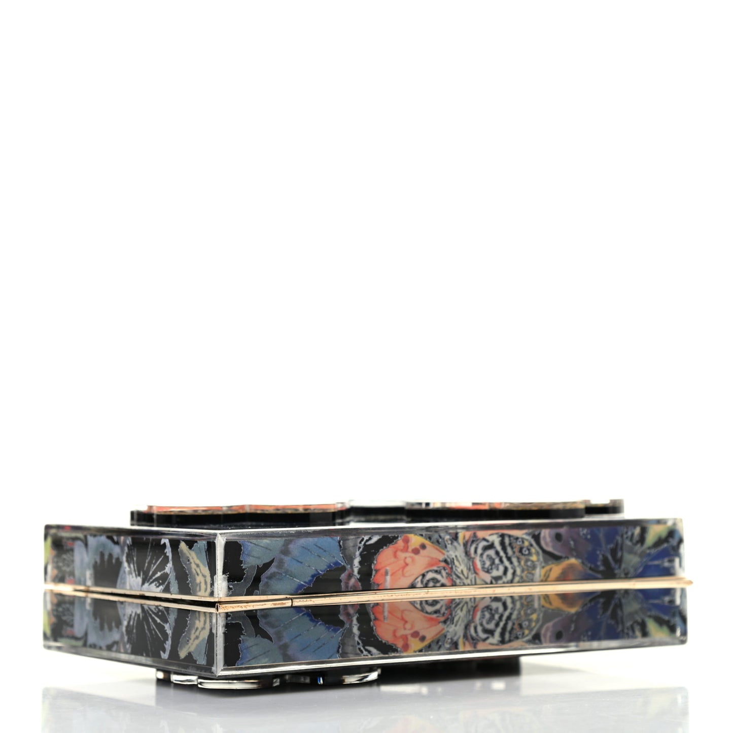 Plexiglass Camubutterfly Minaudiere Bag Multicolor