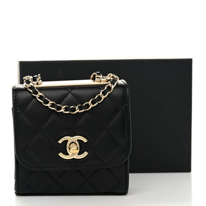 Chanel Lambskin Quilted Mini Trendy CC Chain Wallet Black 11 of 11