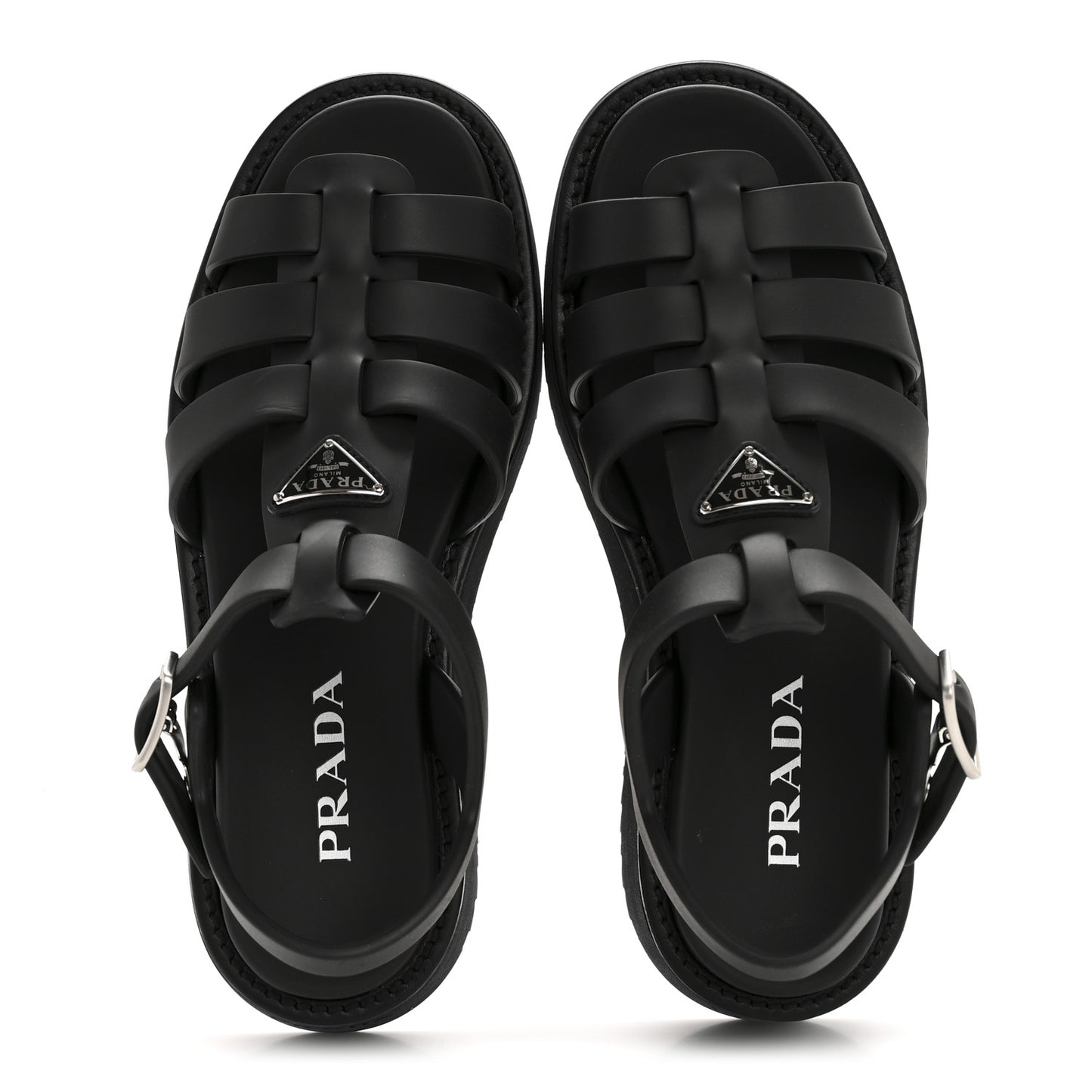 Foam Rubber Triangle Logo Platform Cage Sandals 39 Black