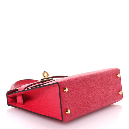 Hermes Epsom Mini Kelly Sellier 20 Rose Extreme 4 of 11