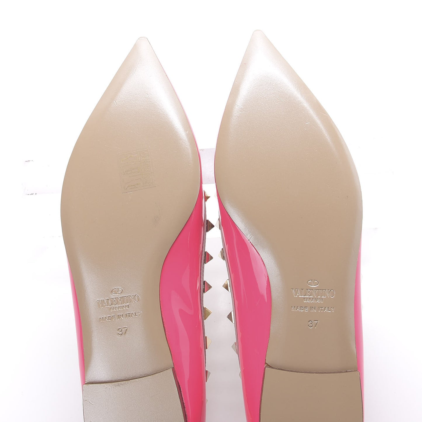 Patent Rockstud Ballerina Flats 37 Peony Poudre