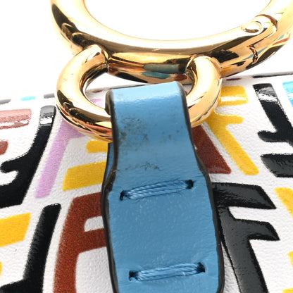 Fendi X SARAH COLEMAN Vitello Liberty Ceylon Micro FF Fish Eye Embossed Nano Baguette Charm Multicolor Cyber Blue 7 of 8