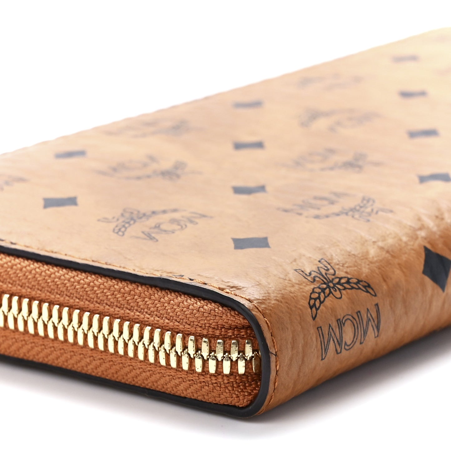 Visetos Large Zip Around Wallet Cognac