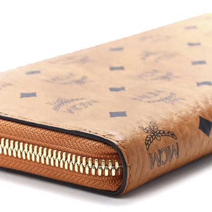 MCM Visetos Large Zip Around Wallet Cognac 10 of 11