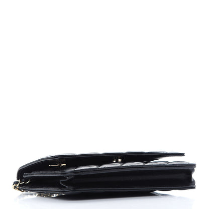 Chanel Lambskin Quilted Coco Bow Wallet On Chain WOC Black 4 of 10