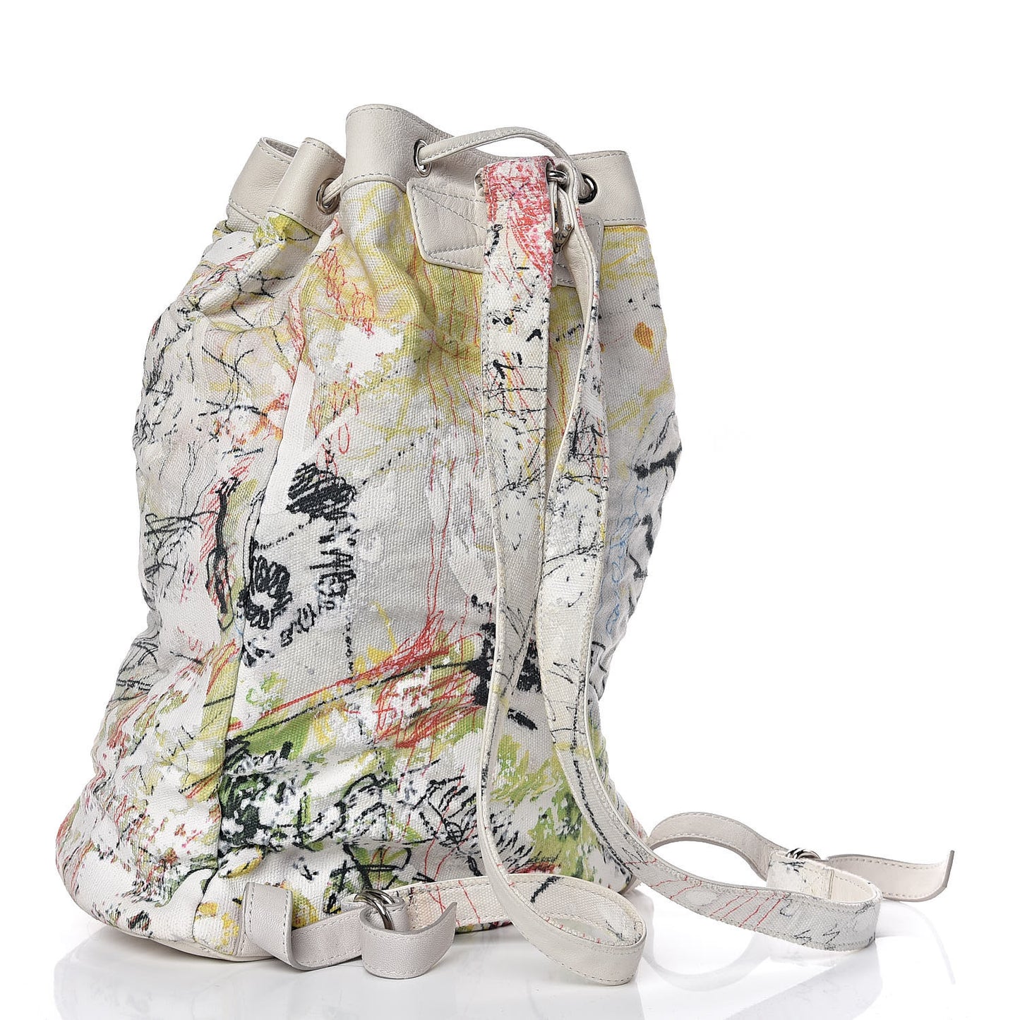 Canvas Painted Walker Doodle Print Bucket Backpack Multicolor