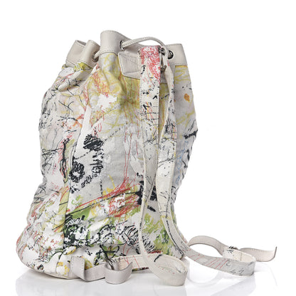 Alexander Wang Canvas Painted Walker Doodle Print Bucket Backpack Multicolor 3 of 13