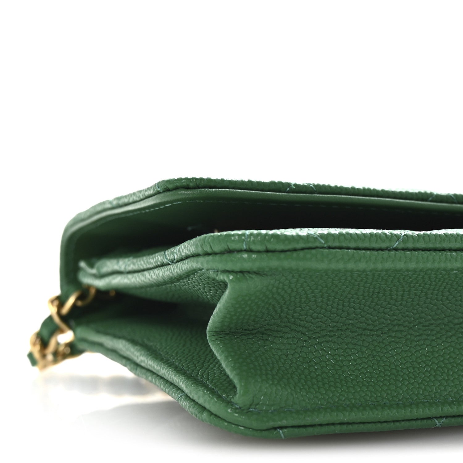 Chanel Caviar Quilted Coco Stamps Wallet On Chain WOC Green 10 of 12