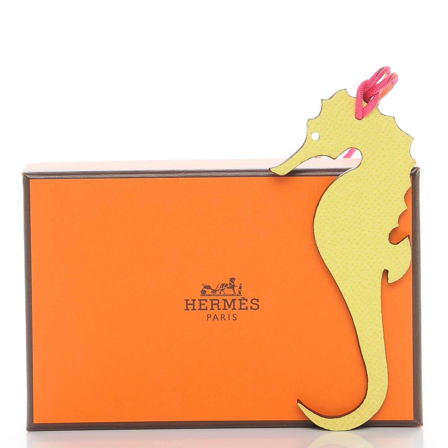 Togo Epsom Petit H Seahorse Bag Charm PM Tosca Soufre