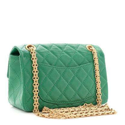 Chanel Aged Calfskin Quilted 2.55 Reissue Mini Flap Green 3 of 10