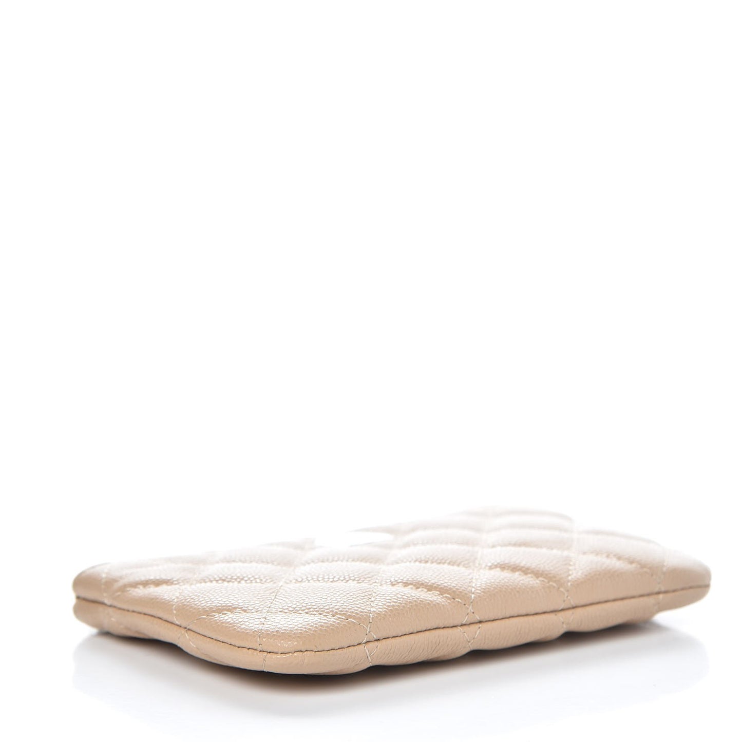 Caviar Quilted Small Cosmetic Case Beige