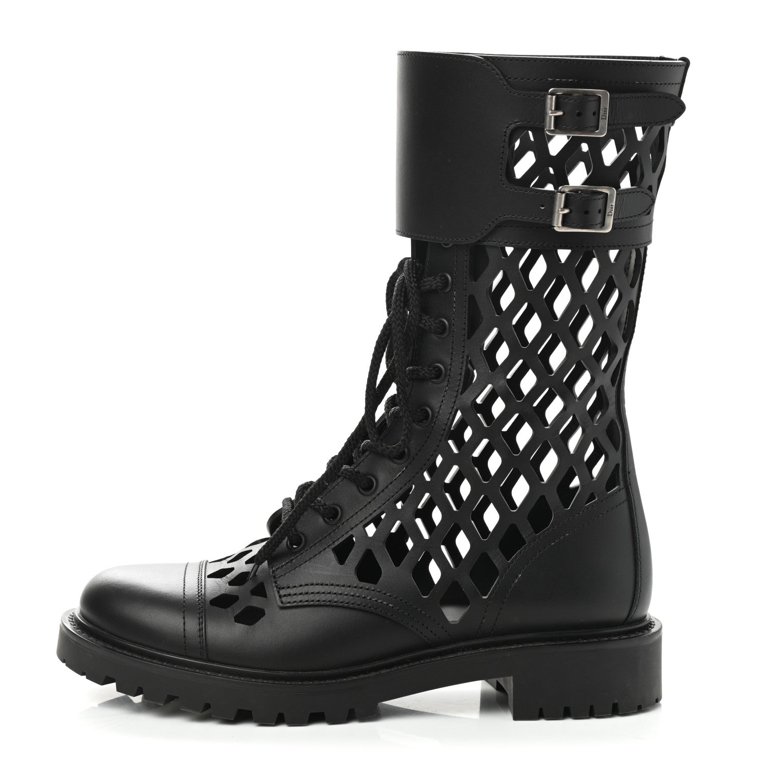 Christian Dior Matte Calfskin Womens D-Trap 30mm Tall Boots 39 Black 1 of 9