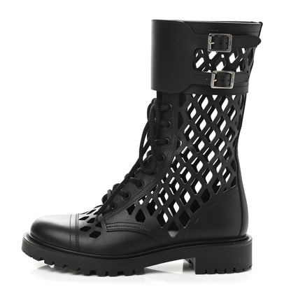 Christian Dior Matte Calfskin Womens D-Trap 30mm Tall Boots 39 Black 1 of 9