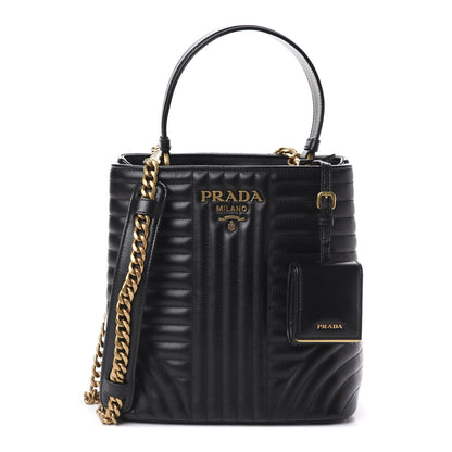 Prada Soft Calfskin Impunture Diagramme Medium Panier Black 1 of 9