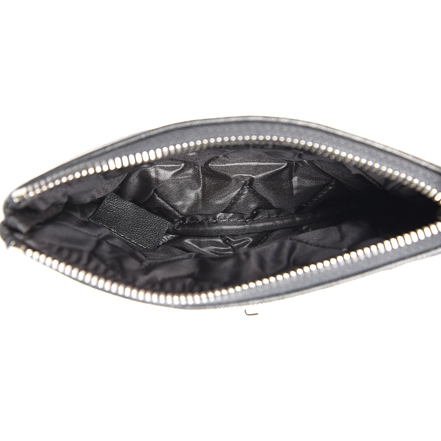Chanel Metallic Sheepskin Quilted Small Pouch Dark Silver 5 of 8