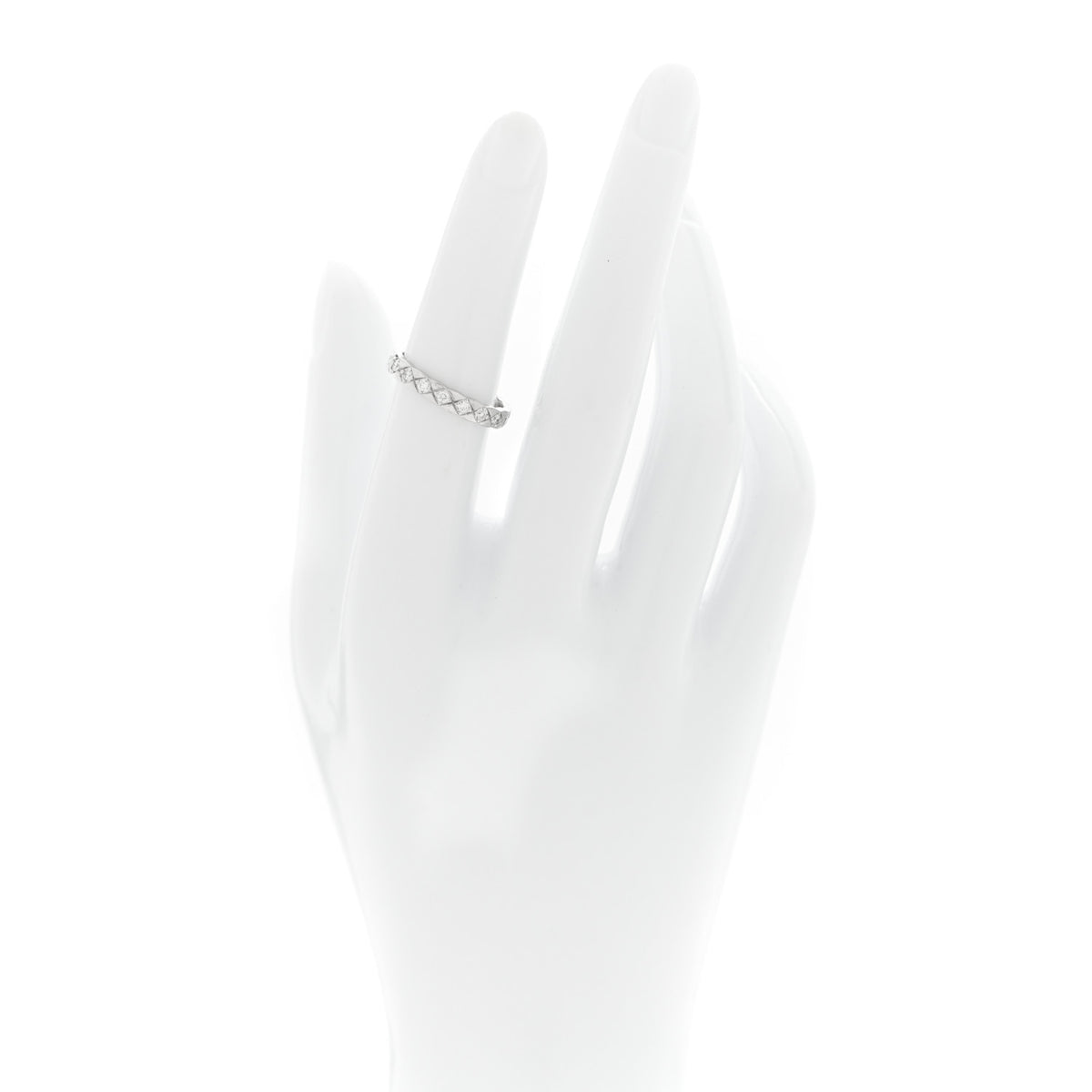 Chanel 18K White Gold Diamond Mini Coco Crush Ring 51 5.75 2 of 4