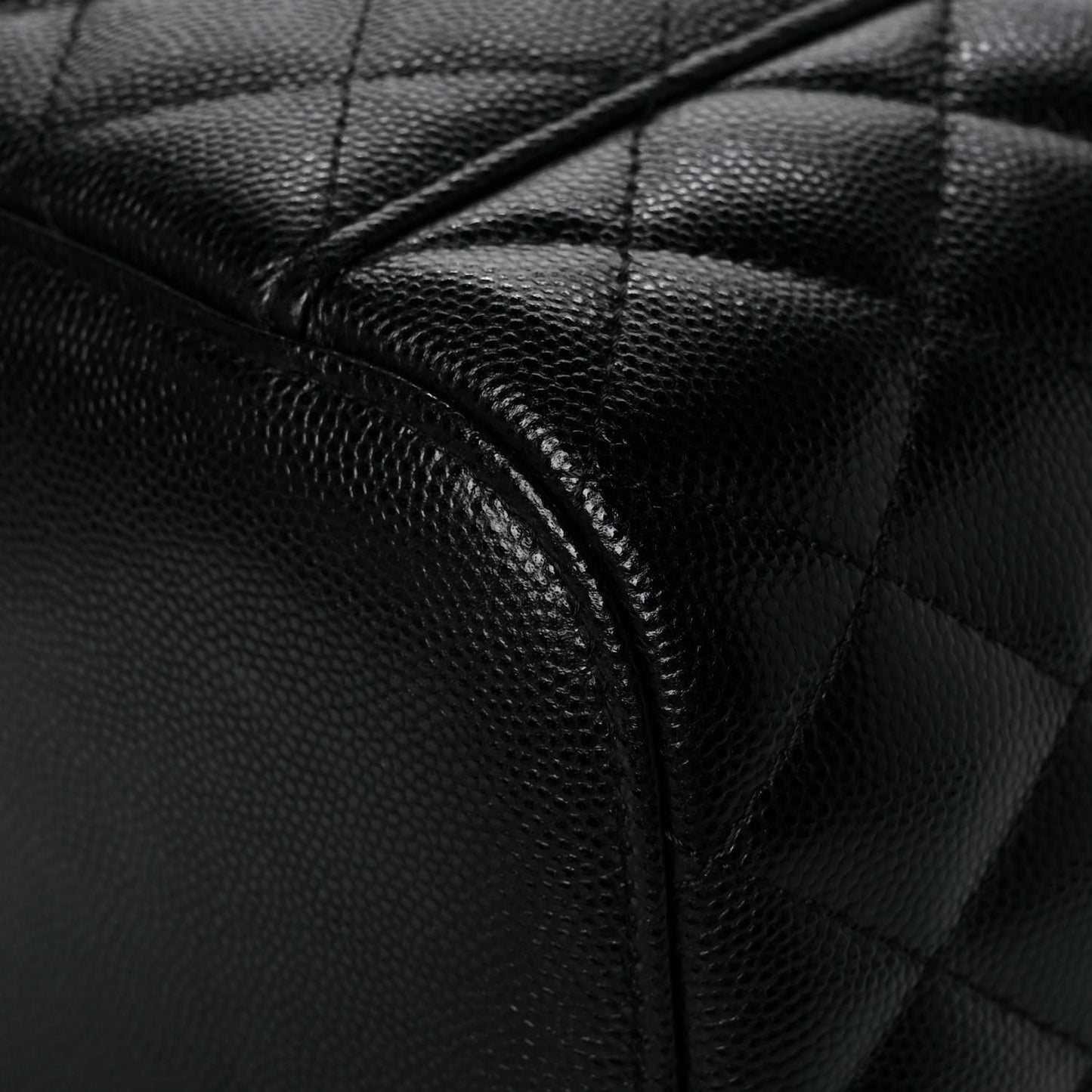 Caviar Quilted Large Vanity Pouch Black