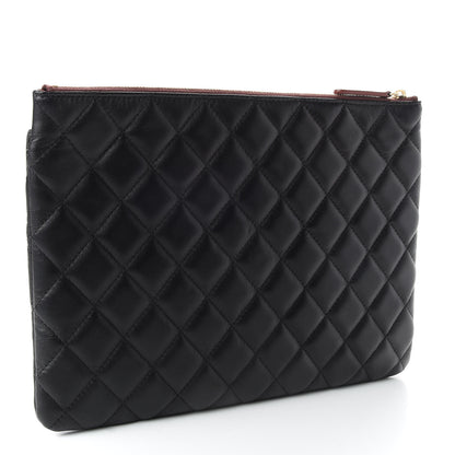 Chanel Lambskin Quilted Medium Flap Cosmetic Case Black 3 of 7
