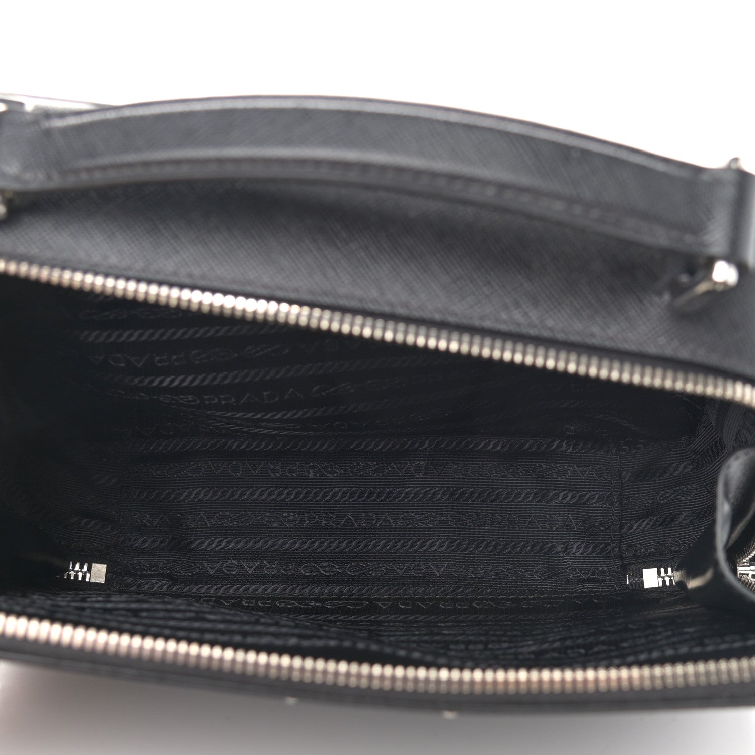 Prada Saffiano Travel Medium Brique Crossbody Bag Black 5 of 11