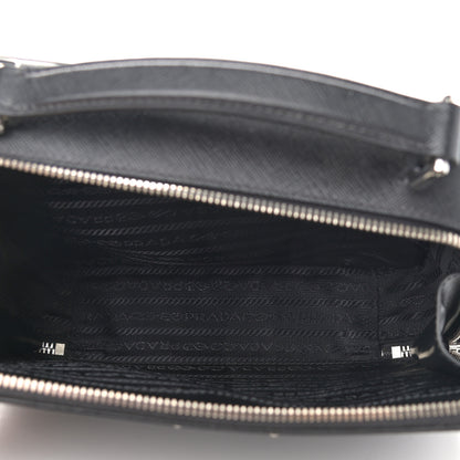 Prada Saffiano Travel Medium Brique Crossbody Bag Black 5 of 11