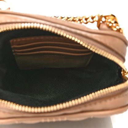 Burberry Lambskin Quilted Mini Lola Vertical Crossbody Bag Camel 5 of 9