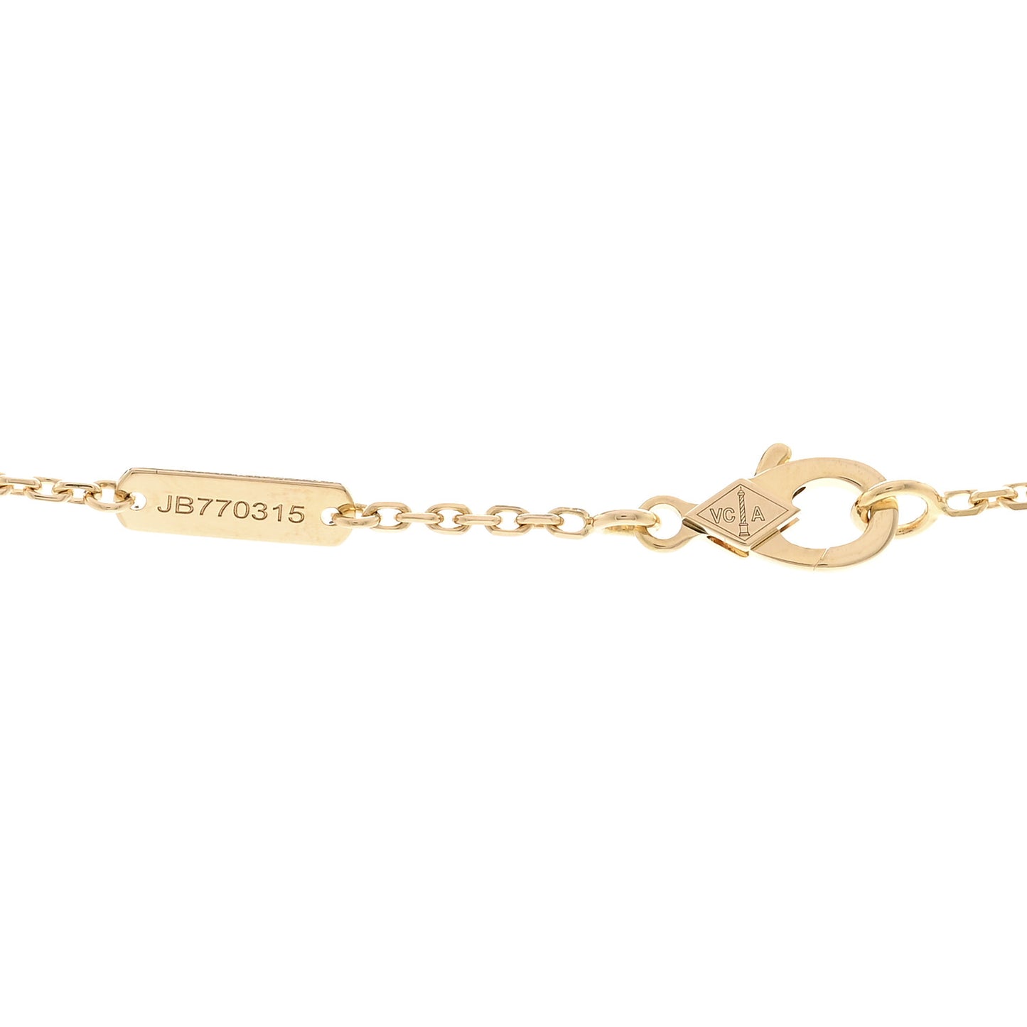 18K Yellow Gold Guilloche Vintage Alhambra Pendant Necklace