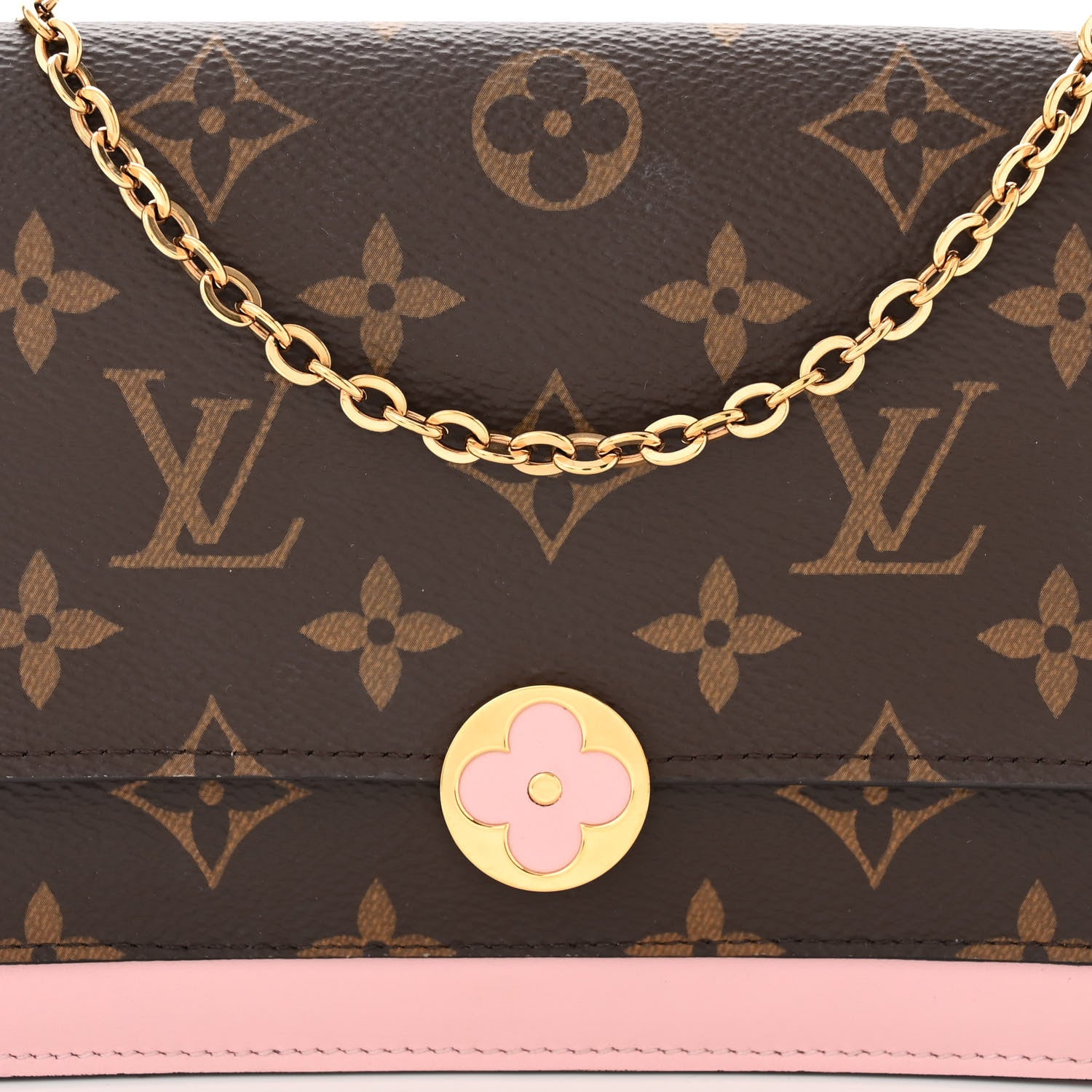 Louis Vuitton Monogram Flore Chain Wallet Rose Ballerine 7 of 9