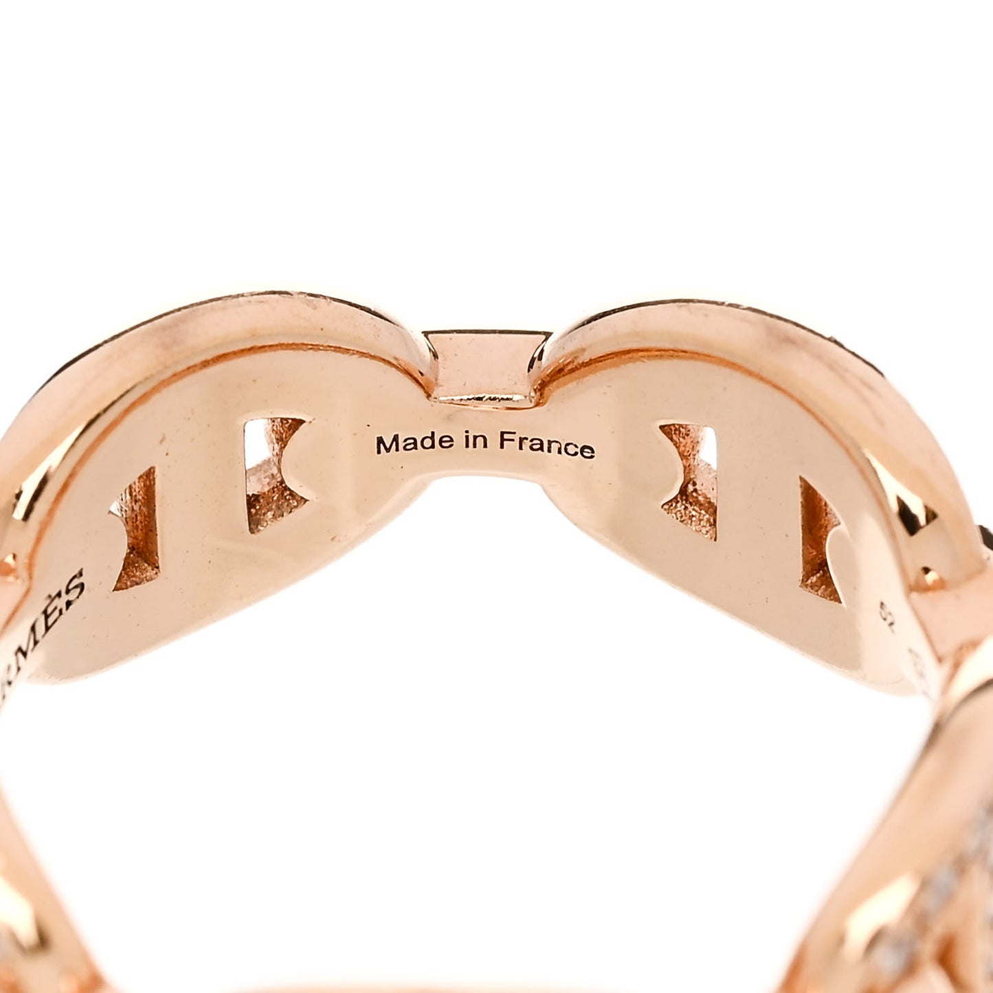 18K Rose Gold Diamond PM d'Ancre Enchainee Ring 52 6