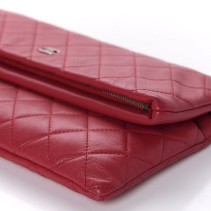 Chanel Lambskin Quilted CC Beauty Clutch Red 7 of 10