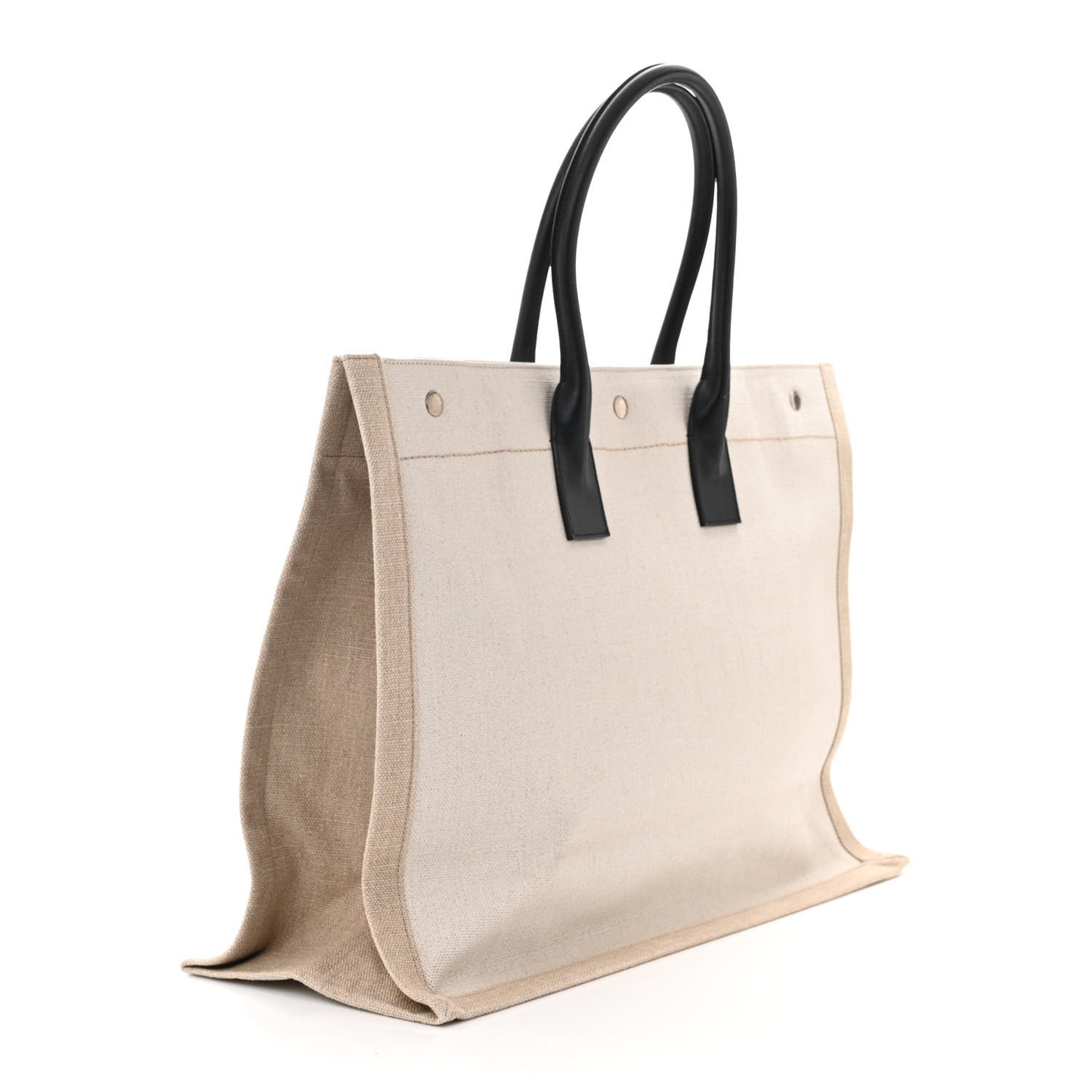 Linen Calfskin Rive Gauche Tote Optic White