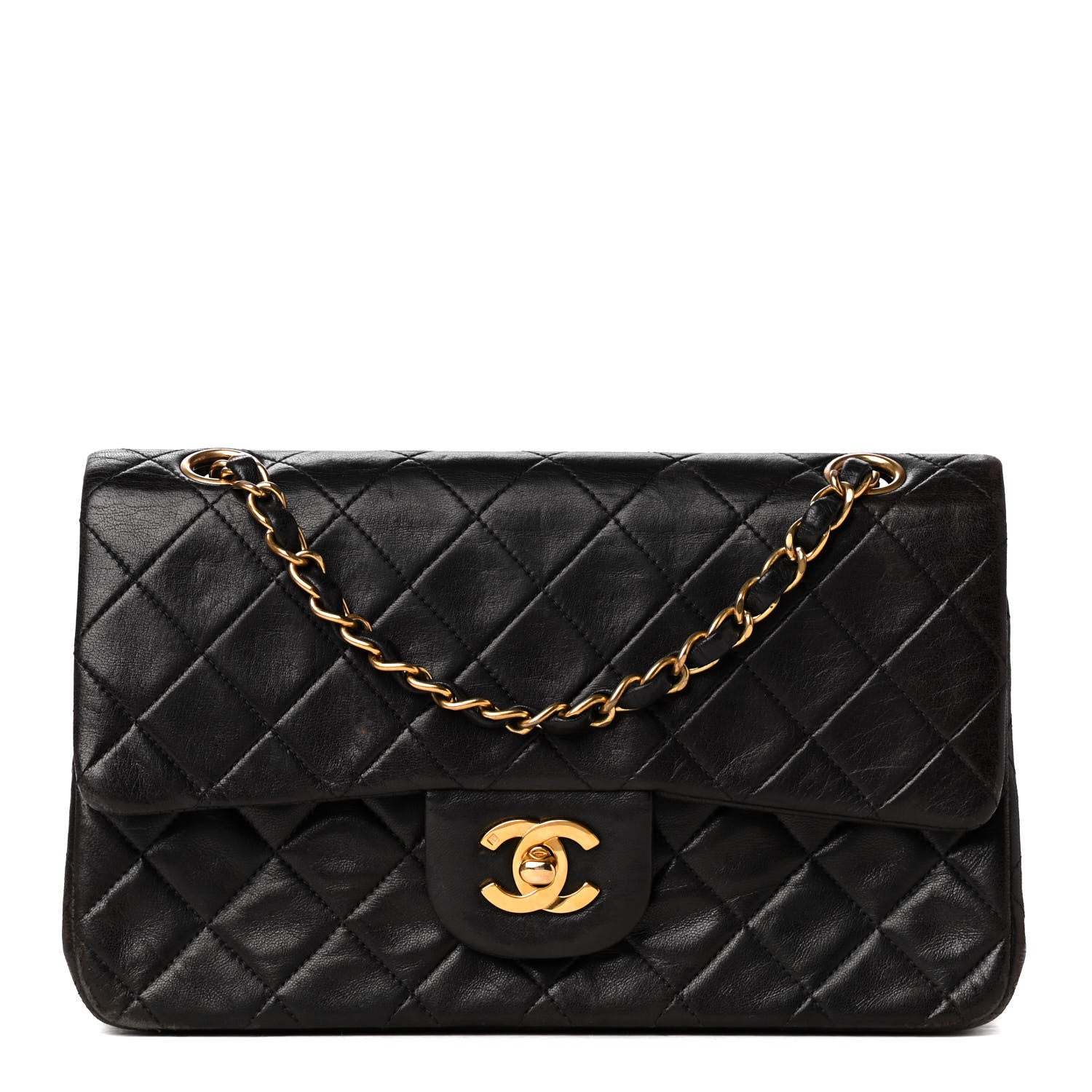 Chanel Lambskin Quilted Small Double Flap Dark Brown 1 of 5