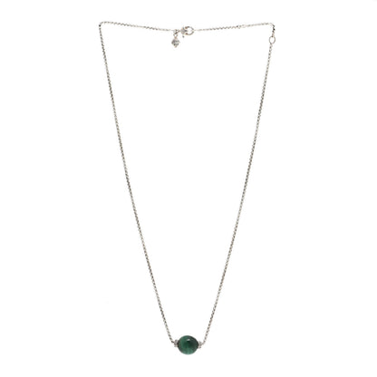 David Yurman Sterling Silver Diamond Malachite 10mm Solari Pendant Necklace 3 of 4