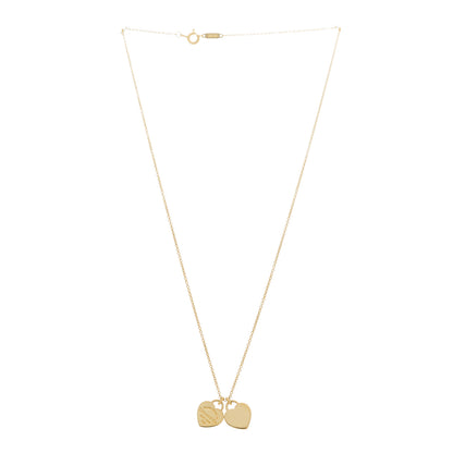 Tiffany 18K Yellow Gold Return to Tiffany Mini Double Heart Tag Pendant Necklace 3 of 6
