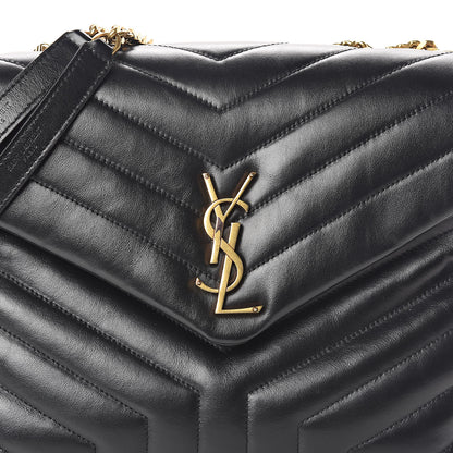 Saint Laurent Calfskin Y Quilted Monogram Medium Loulou Chain Satchel Black 7 of 9